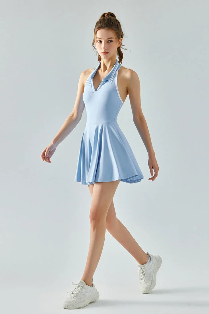 SVL Sky Blue Padel & Tennis Dress with Built-In Bra & Shorts - Light Blue - SVL for Women | Best Price UAE
